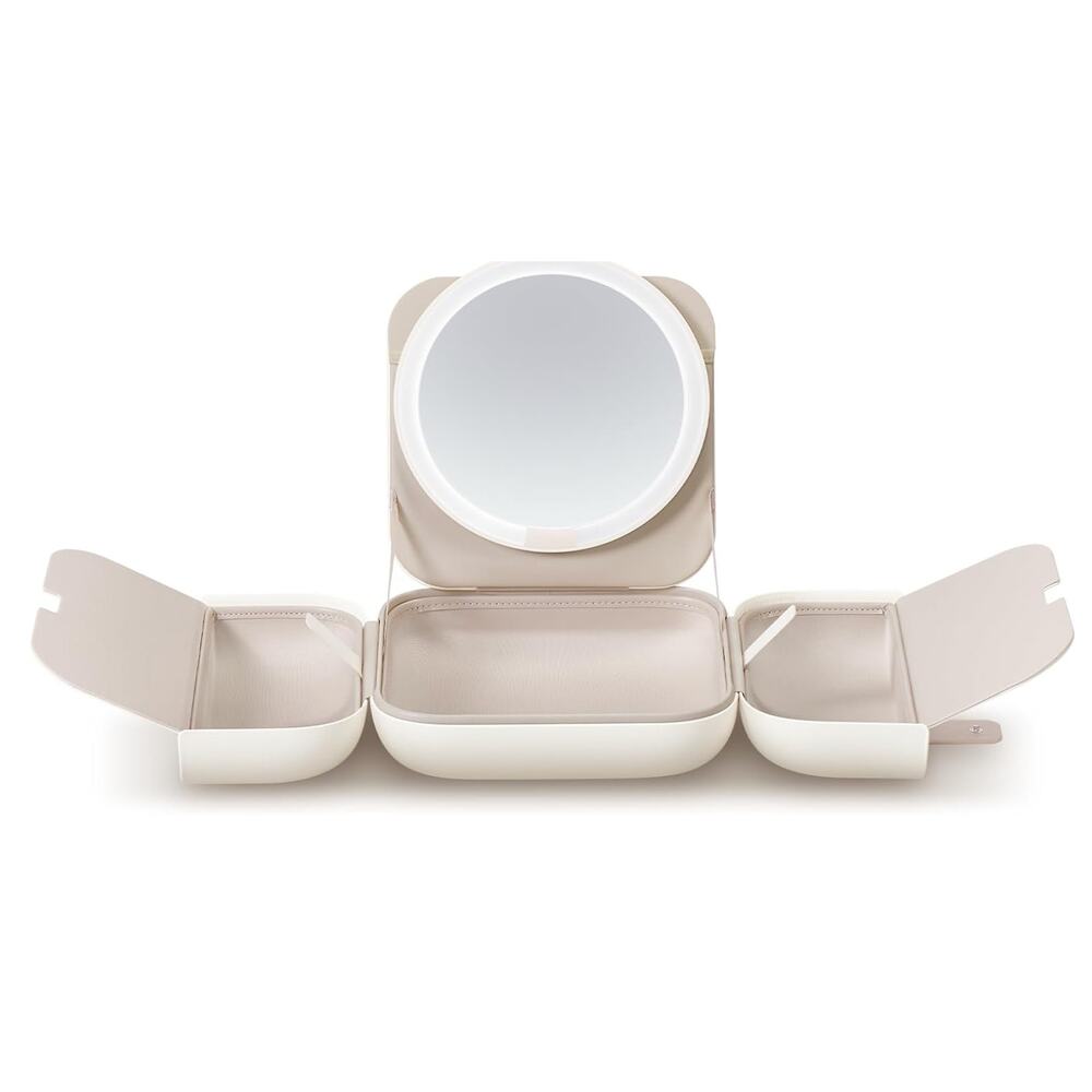 AMIRO M2 Travel Makeup Bag with 5 Level Brightness & 3 Color LED Mirror Case